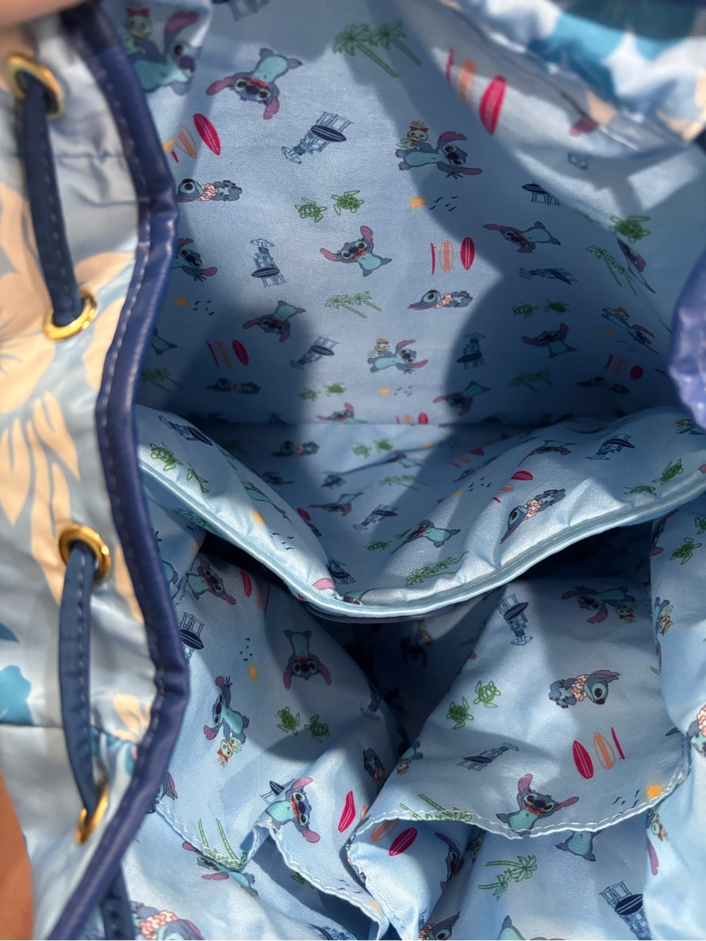 BoxLunch Exclusive Disney Lilo & Stitch Hibiscus Blue Backpack - Picture 7 of 15
